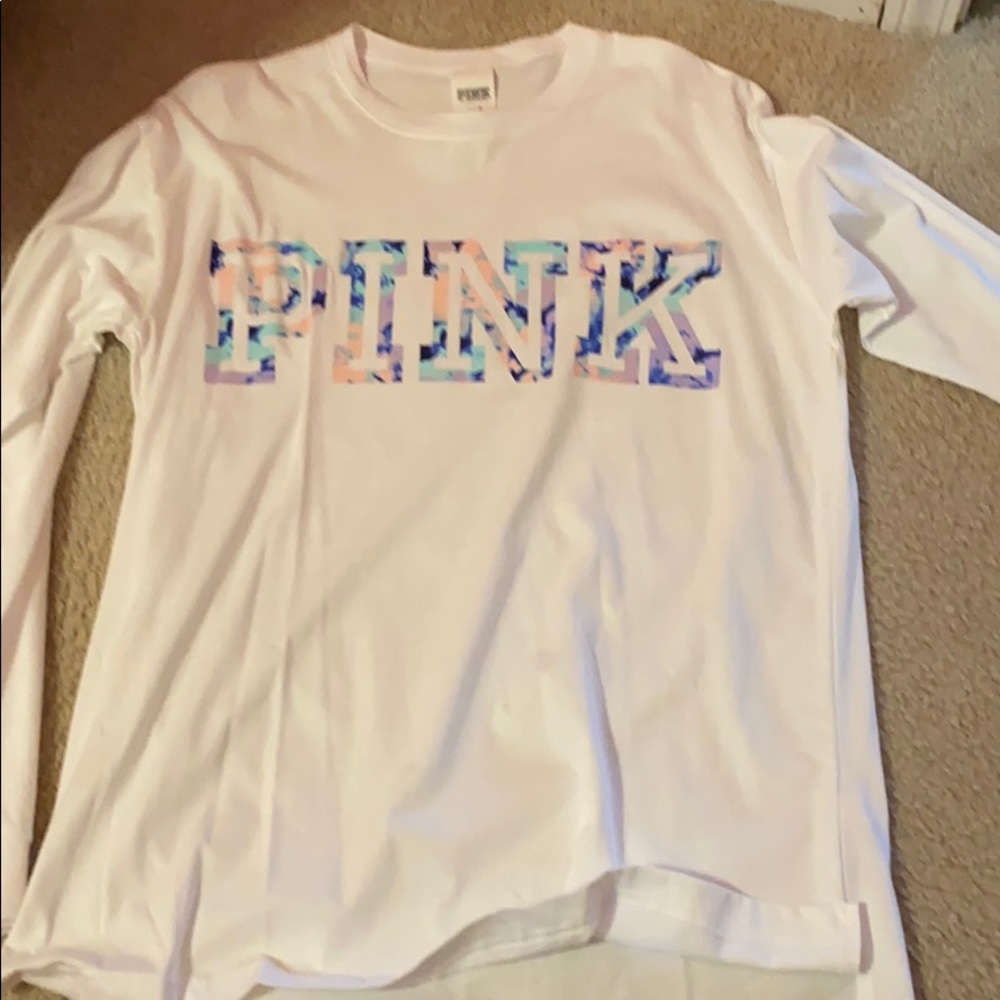 PINK Victoria’s Secret White Long Sleeve Top
